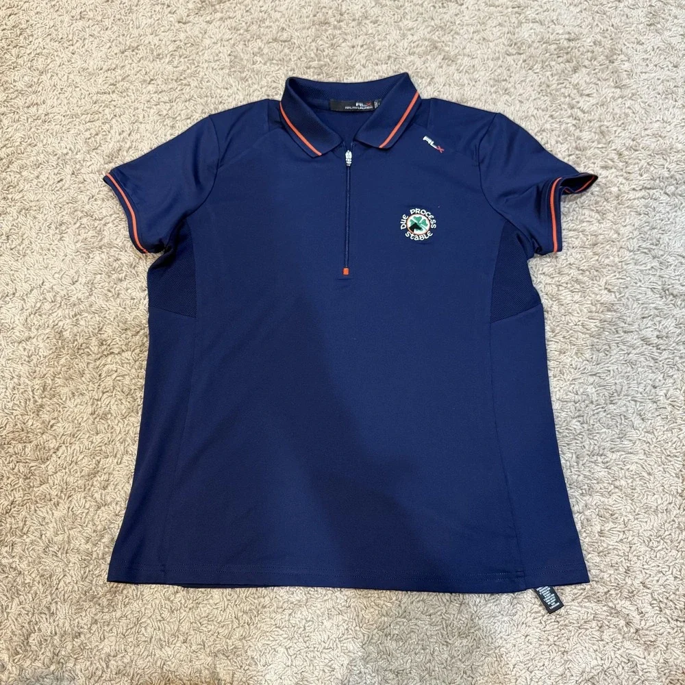 RLX Ralph Lauren Polo Shirt Womens Large Navy Golf‎ Half Zip Due Process Stable